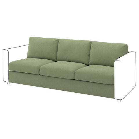 VIMLE 3-seat section, Mosshed grey-green, 211 cm