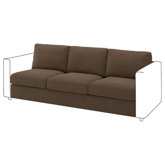 VIMLE 3-seat section, Mosshed dark brown, 211 cm