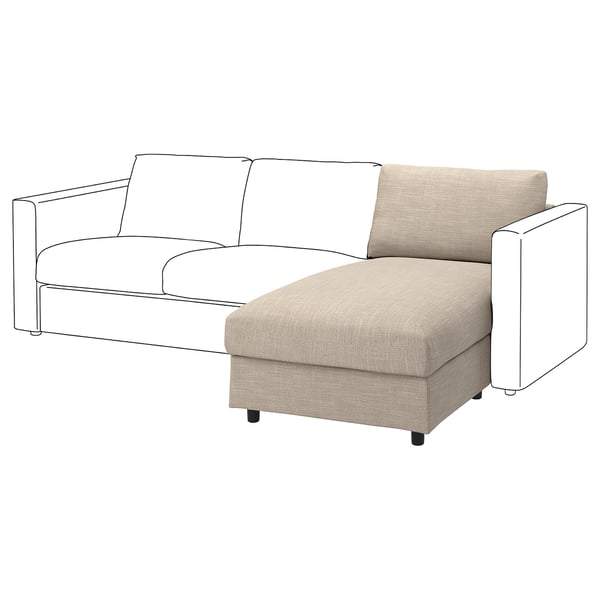 VIMLE chaise longue section, Hillared beige, 81 cm