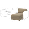 VIMLE chaise longue section, Johanneshov brown-beige, 81 cm
