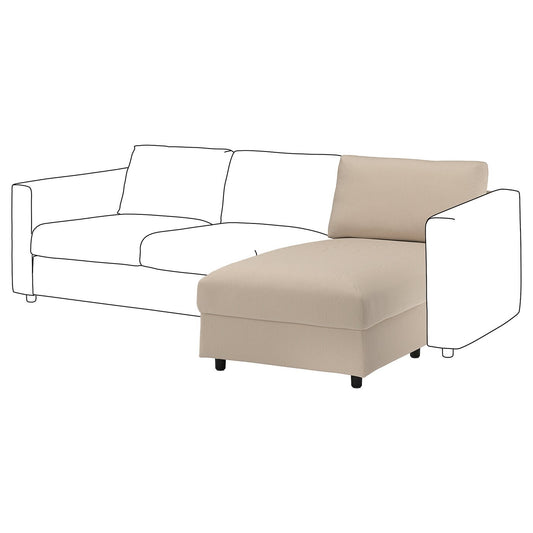 VIMLE chaise longue section, Kelinge beige, 81 cm
