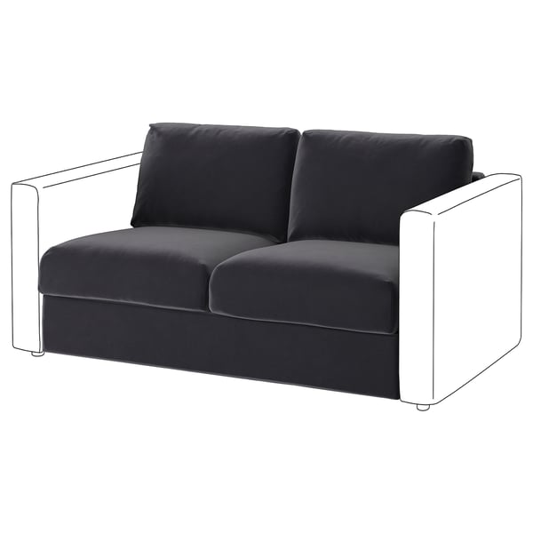 VIMLE - 2-seater bed element, Djuparp dark grey ,