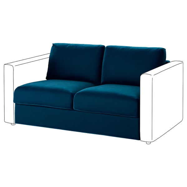 VIMLE 2-seat sofa-bed section, Djuparp dark green-blue, 160 cm