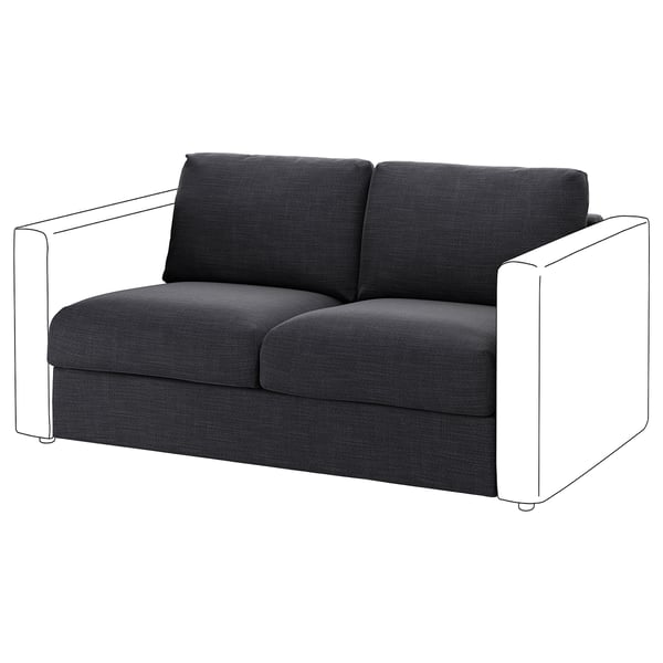 VIMLE - 2-seater bed element, Hillared anthracite ,