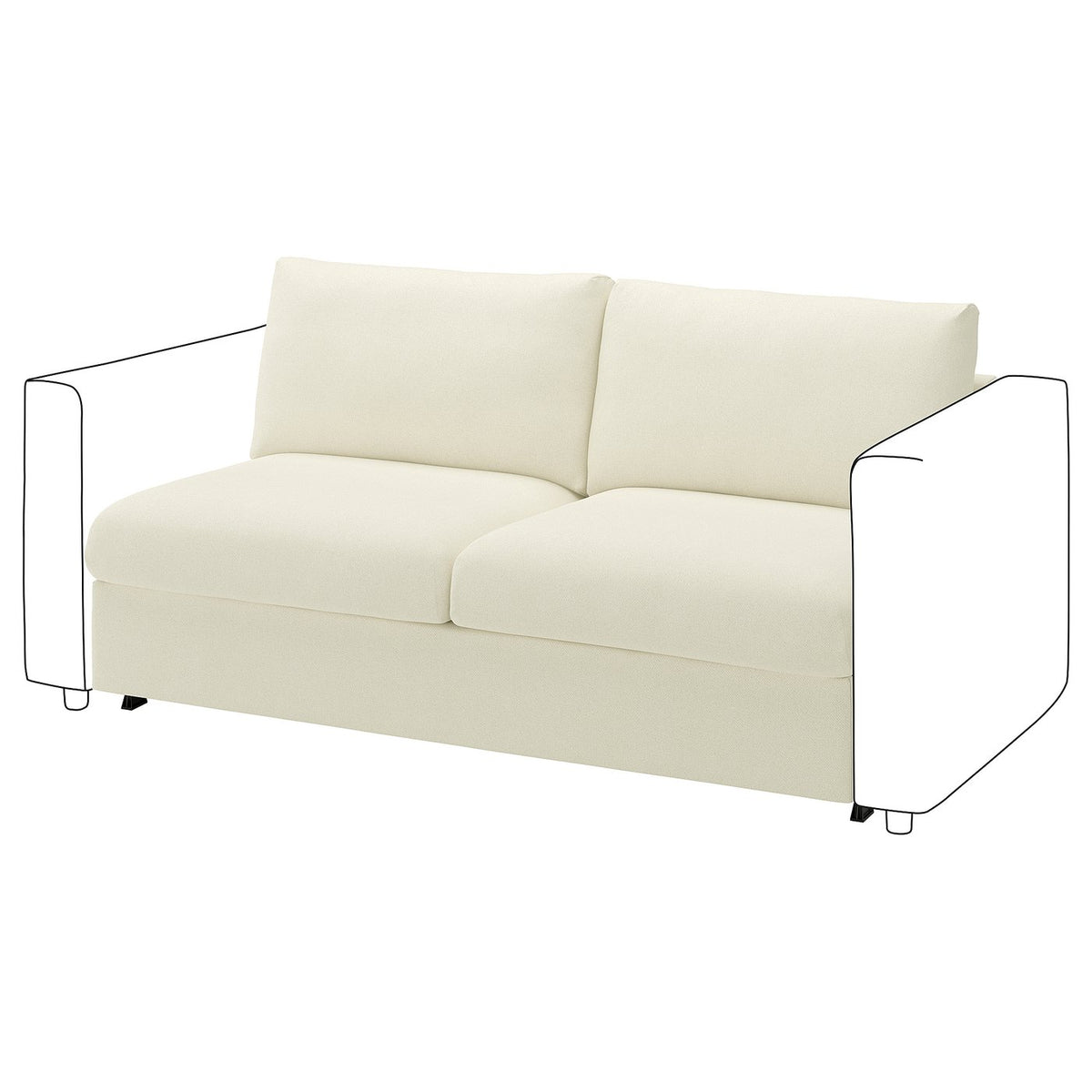 VIMLE 2-seat sofa-bed section, Johanneshov off-white, 160 cm