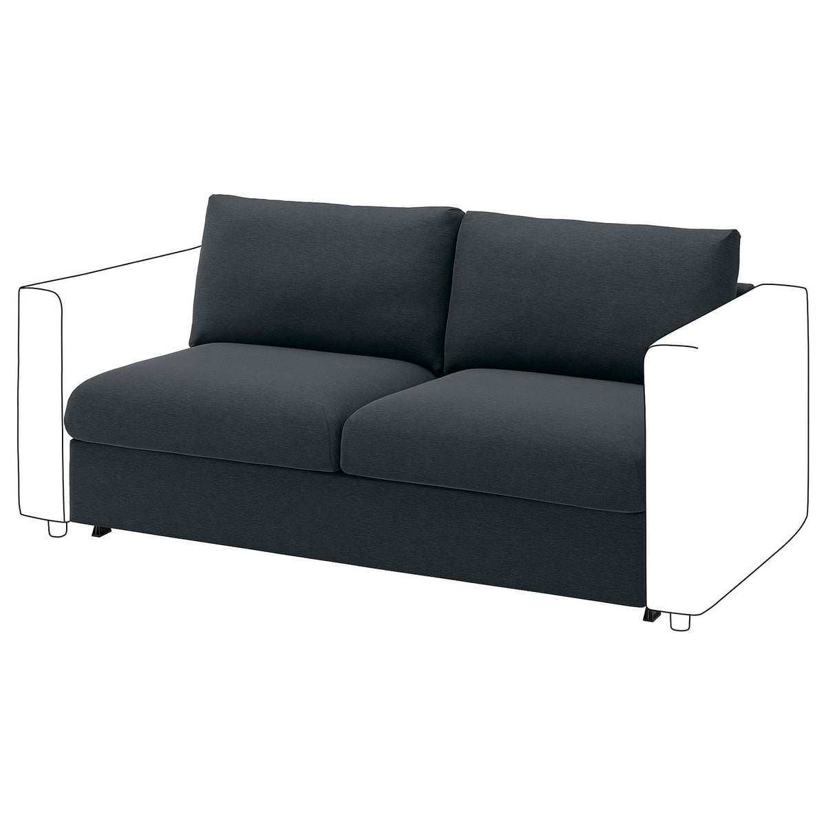 VIMLE 2-seat sofa-bed section, Knäbäck anthracite, 160 cm