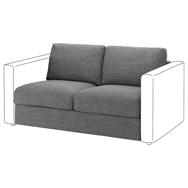 VIMLE 2-seat sofa-bed section, Lejde grey/black, 160 cm