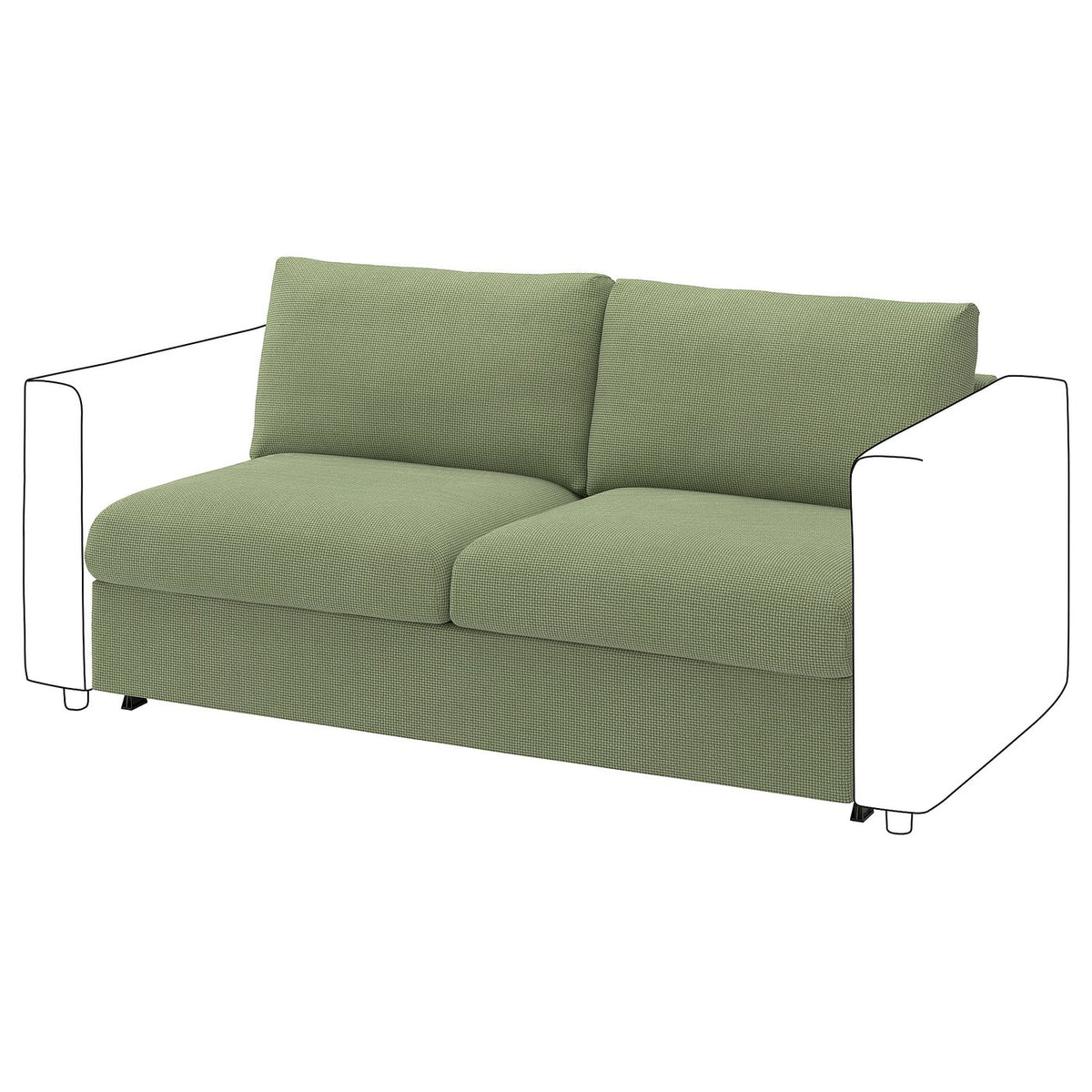 VIMLE 2-seat sofa-bed section, Mosshed grey-green, 160 cm