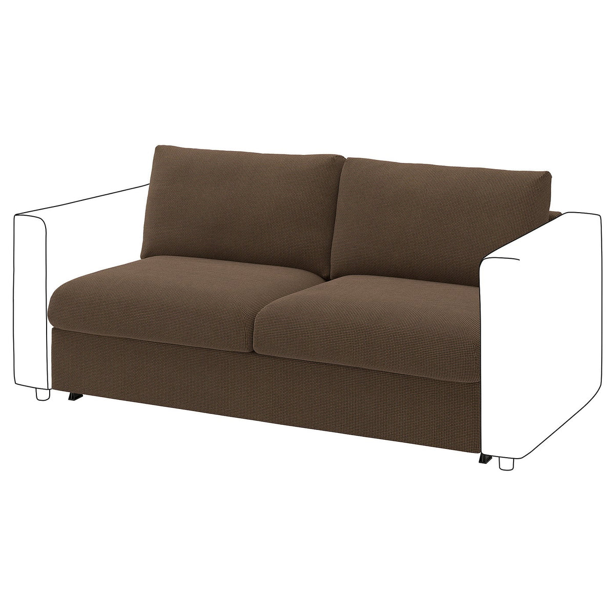 VIMLE 2-seat sofa-bed section, Mosshed dark brown, 160 cm