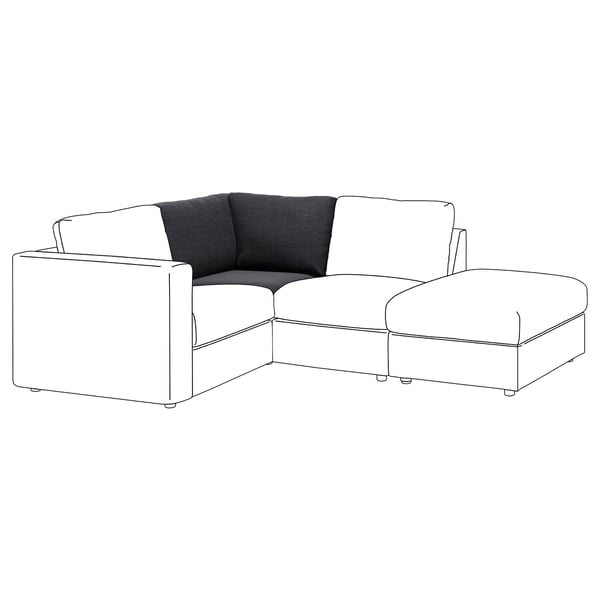VIMLE corner section, Hillared anthracite, 93 cm