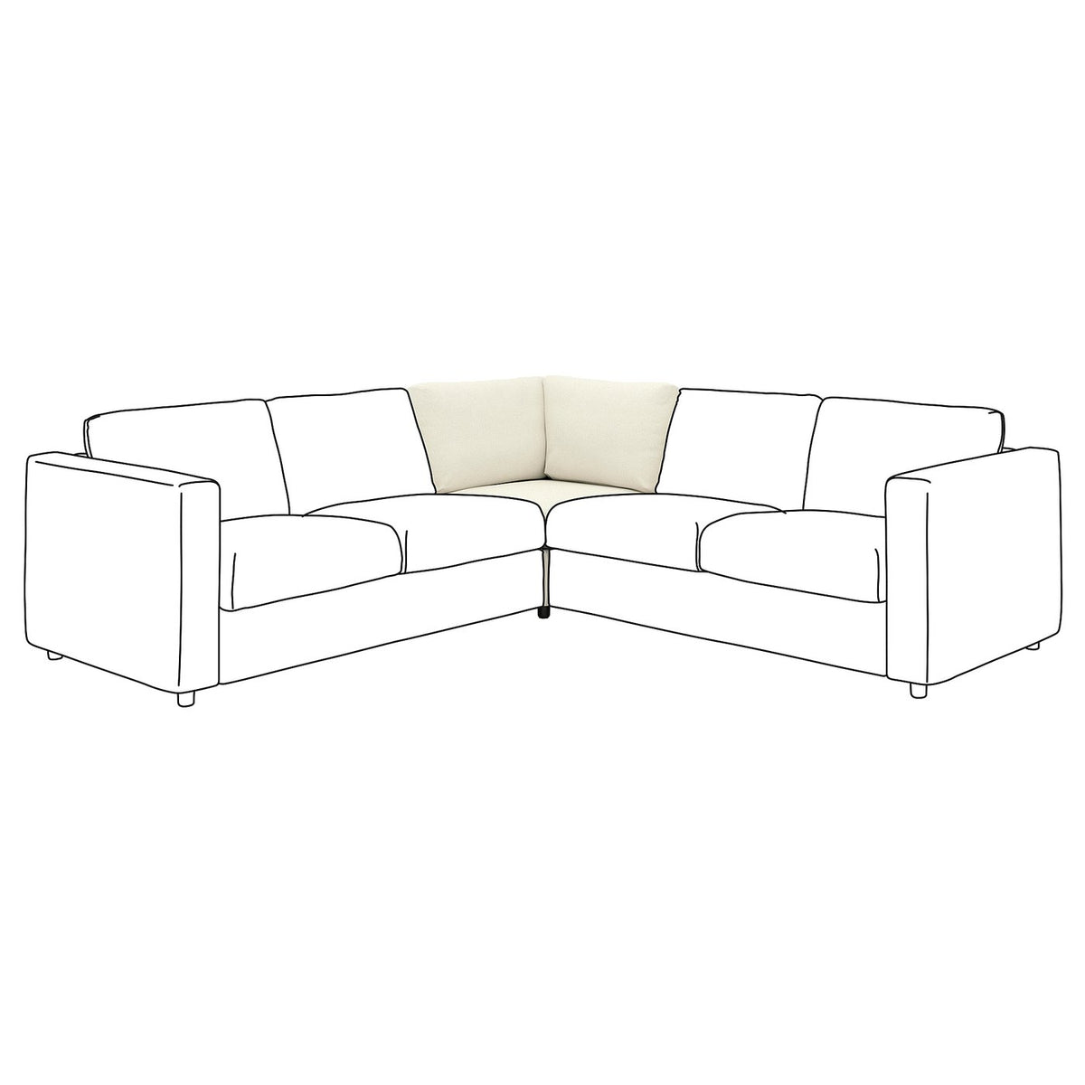 VIMLE corner section, Johanneshov off-white, 93 cm