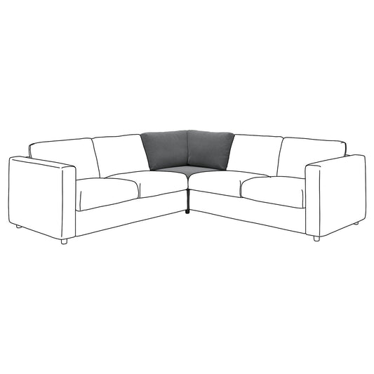 VIMLE corner section, Johanneshov dark grey, 93 cm