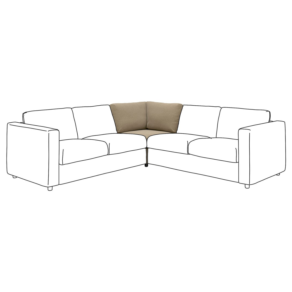 VIMLE corner section, Johanneshov brown-beige, 93 cm