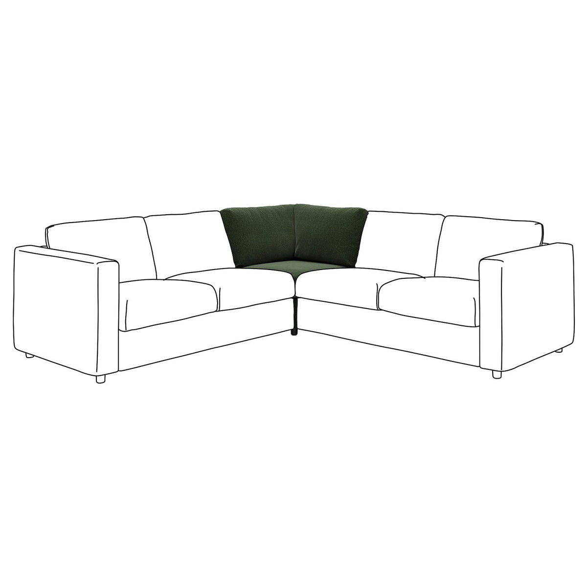 VIMLE corner section, Johanneshov dark green, 93 cm