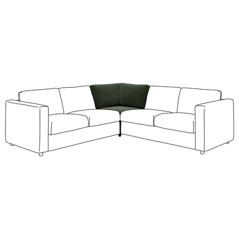 VIMLE corner section, Johanneshov dark green, 93 cm