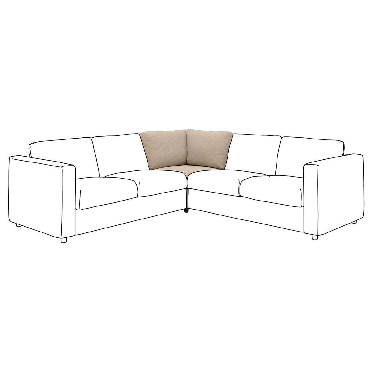 VIMLE corner section, Kelinge beige, 93 cm