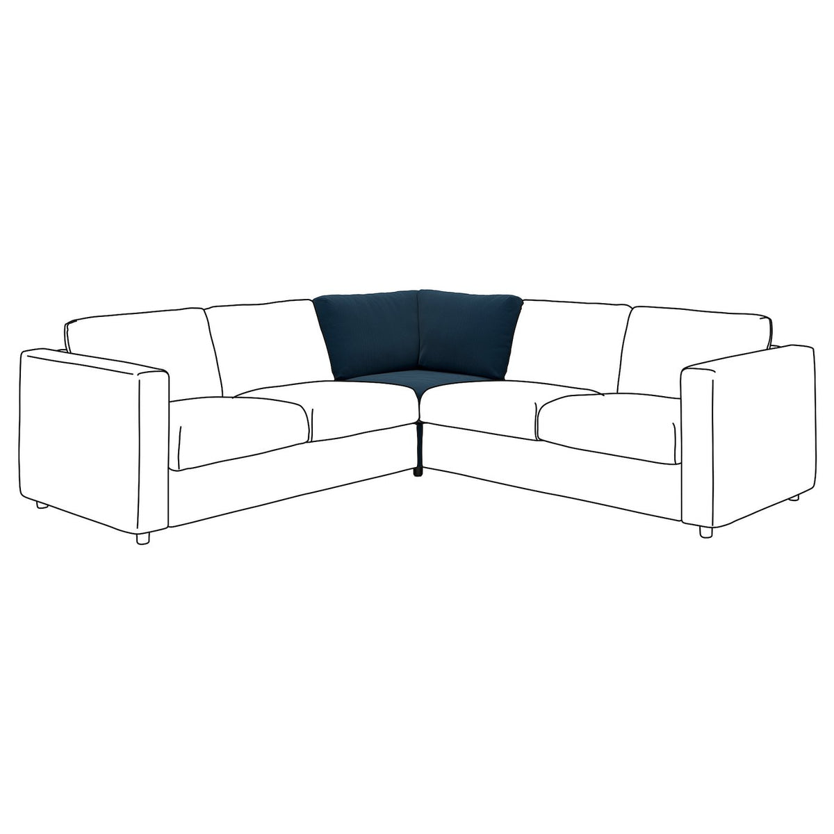 VIMLE corner section, Kelinge dark blue, 93 cm