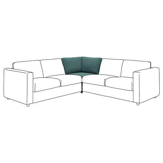 VIMLE corner section, Kelinge grey-turquoise, 93 cm