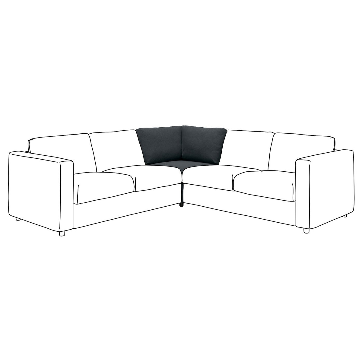 VIMLE corner section, Knäbäck anthracite, 93 cm