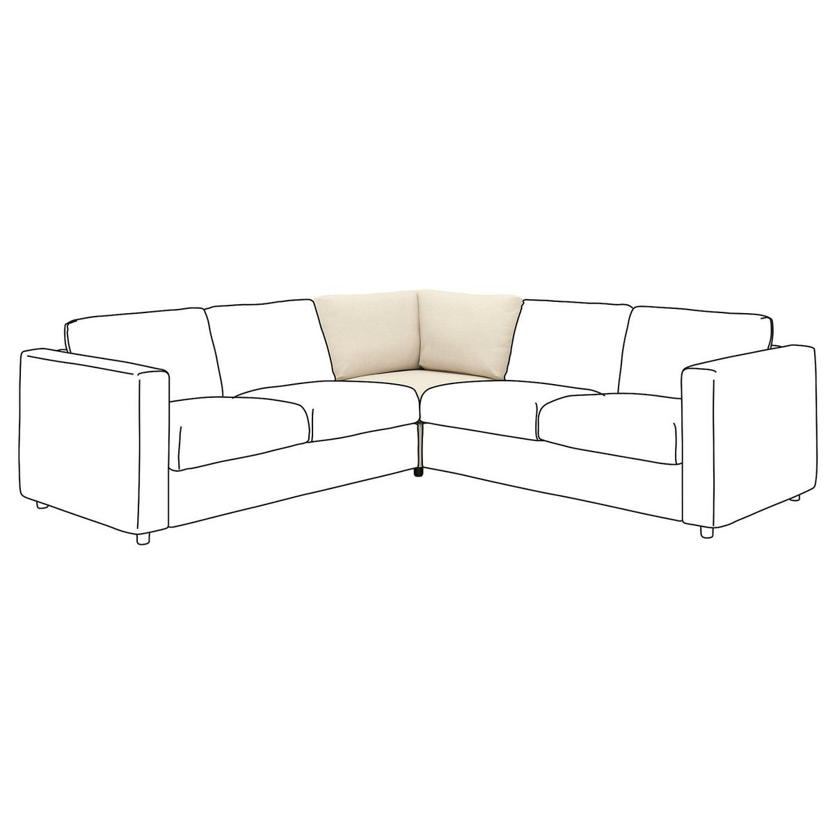 VIMLE corner section, Knäbäck light beige, 93 cm
