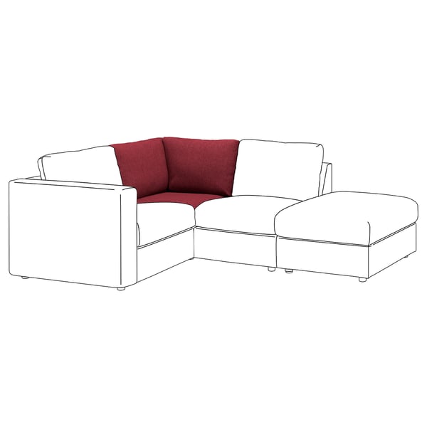VIMLE corner section, Lejde red/brown, 93 cm