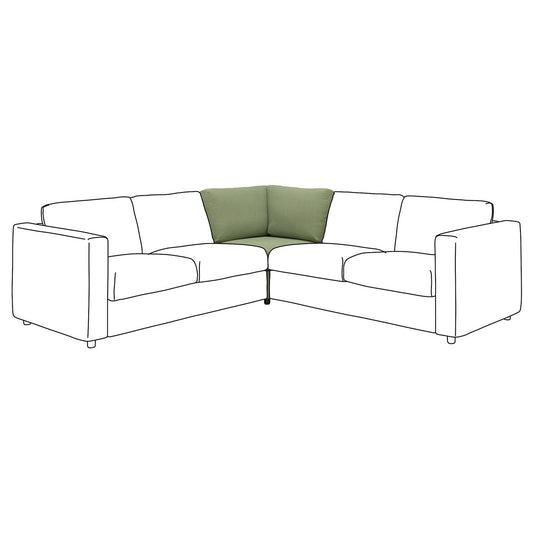 VIMLE corner section, Mosshed grey-green, 93 cm