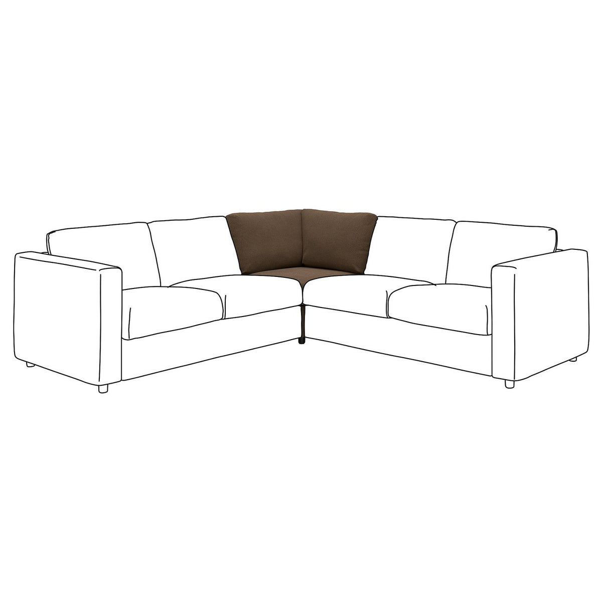 VIMLE corner section, Mosshed dark brown, 93 cm