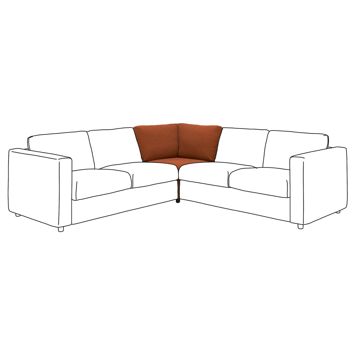 VIMLE corner section, Mosshed red-brown, 93 cm