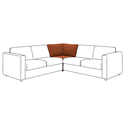 VIMLE corner section, Mosshed red-brown, 93 cm