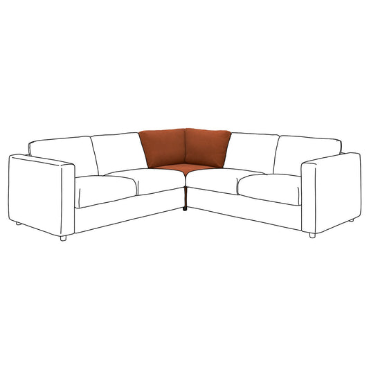 VIMLE corner section, Mosshed red-brown, 93 cm