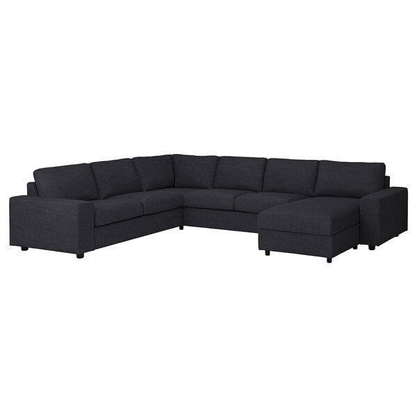 Ikea VIMLE - Ang 5-seater sofa cover/chaise-l, with wide armrests/Hillared anthracite ,