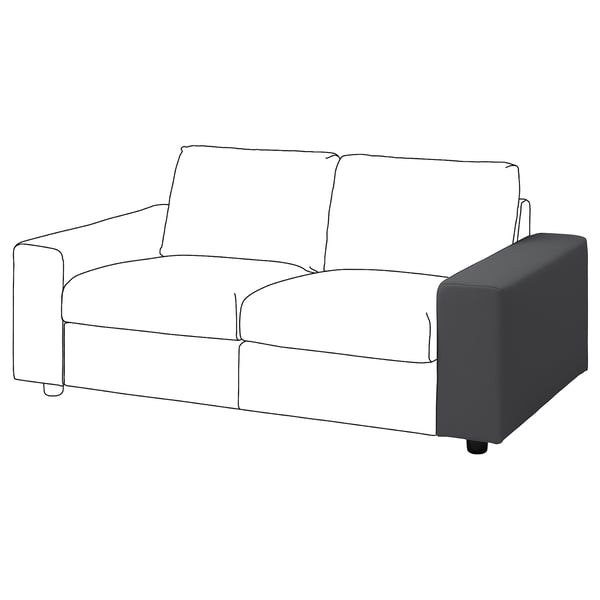 VIMLE cover for armrest, wide/Hallarp grey