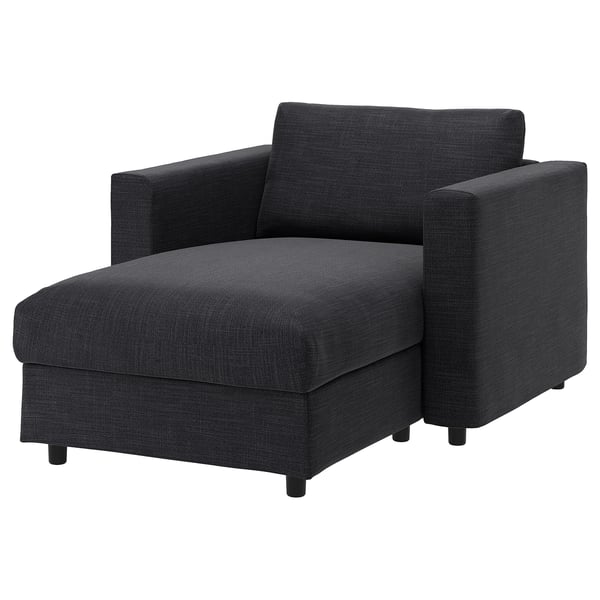 VIMLE cover for chaise longue, Hillared anthracite, 111 cm