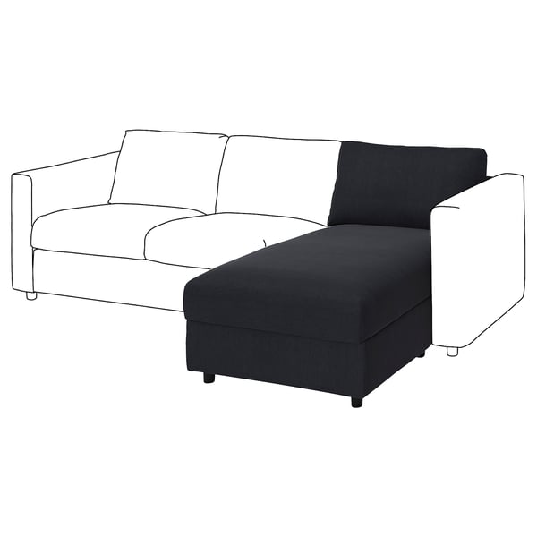 VIMLE cover for chaise longue section, Saxemara black-blue