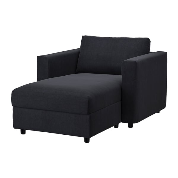 VIMLE cover for chaise longue, Saxemara black-blue