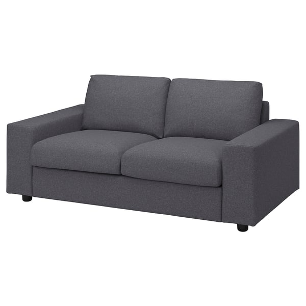 VIMLE cover for 2-seat sofa, with wide armrests/Gunnared medium grey