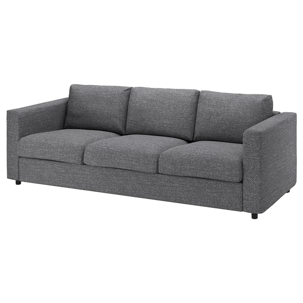 VIMLE cover for 3-seat sofa, Lejde grey/black