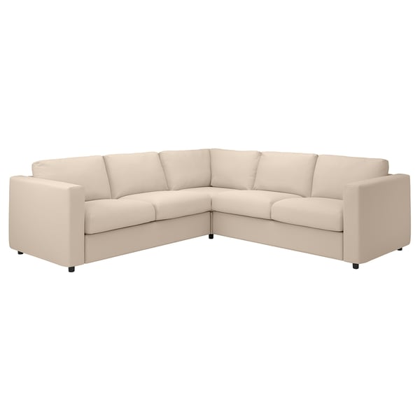 VIMLE cover for corner sofa, 4-seat, Hallarp beige