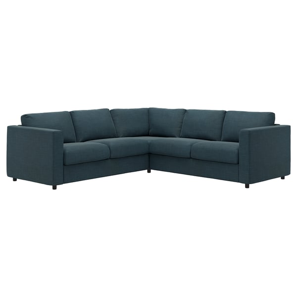 VIMLE cover for corner sofa, 4-seat, Hillared dark blue
