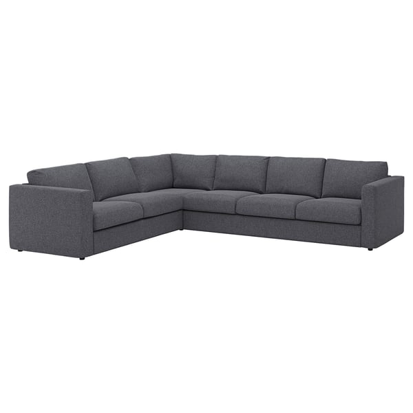 VIMLE cover for corner sofa, 5-seat, Gunnared medium grey