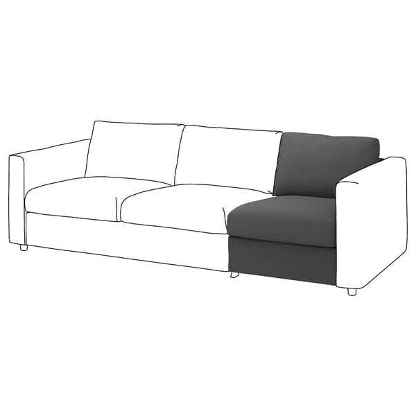 VIMLE cover for 1-seat section, Hallarp grey