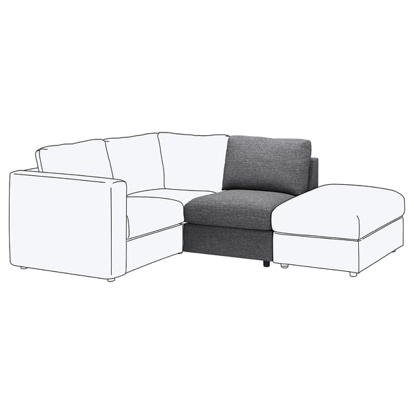 VIMLE cover for 1-seat section, Lejde grey/black