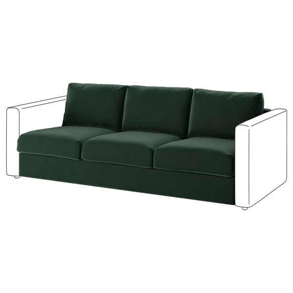 VIMLE - Lining for 3-seater element, Djuparp dark green ,