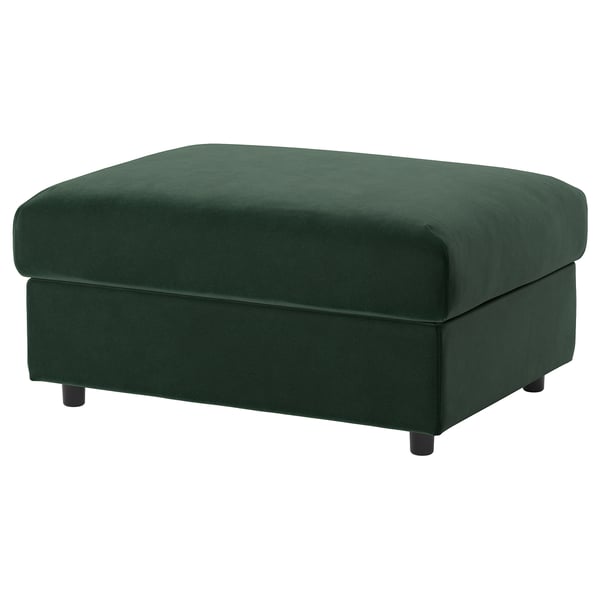 VIMLE cover for footstool with storage, Djuparp dark green