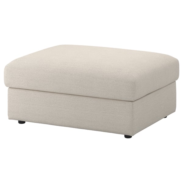 VIMLE cover for footstool with storage, Gunnared beige