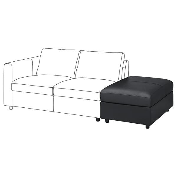 VIMLE footstool with storage, Grann/Bomstad black, 98x73 cm