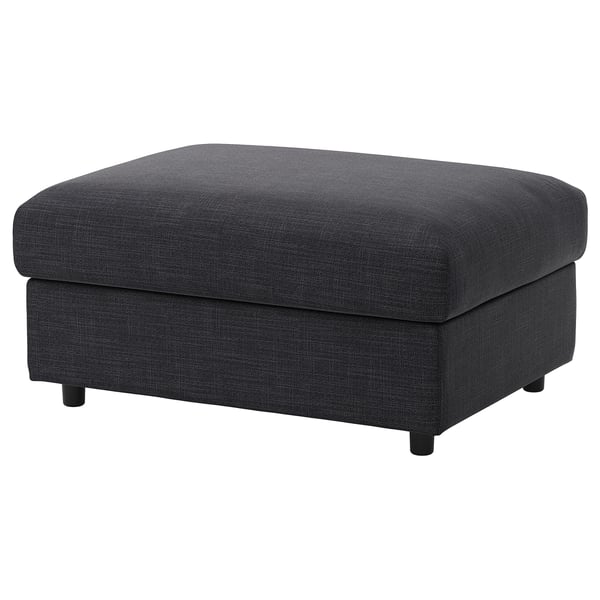 VIMLE - Footstool with storage, Hillared anthracite ,