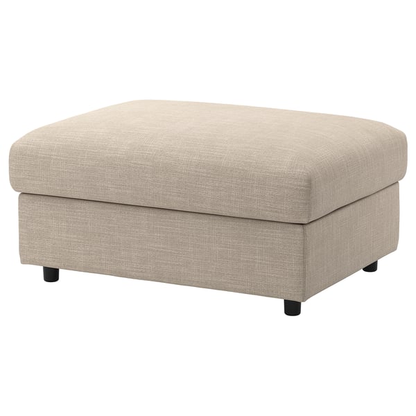 VIMLE - Footstool with storage, Hillared beige ,