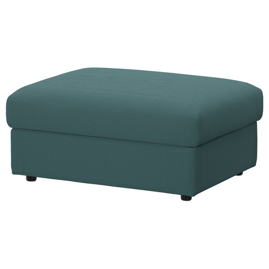 VIMLE footstool with storage, Kelinge grey-turquoise, 98x73 cm