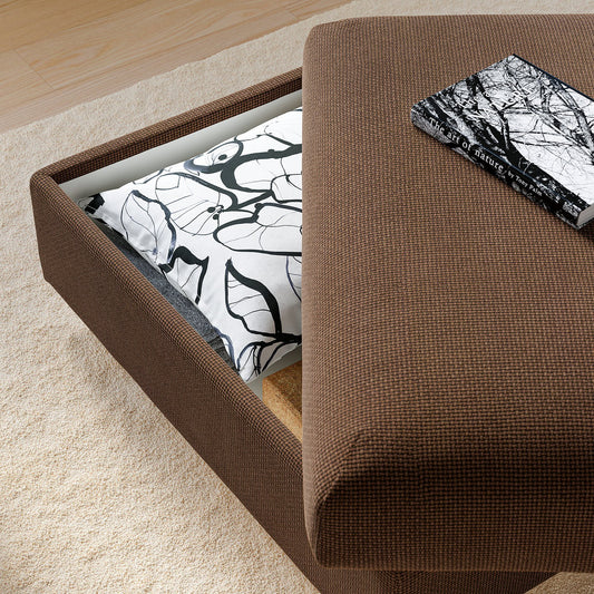 VIMLE footstool with storage, Mosshed dark brown, 98x73 cm